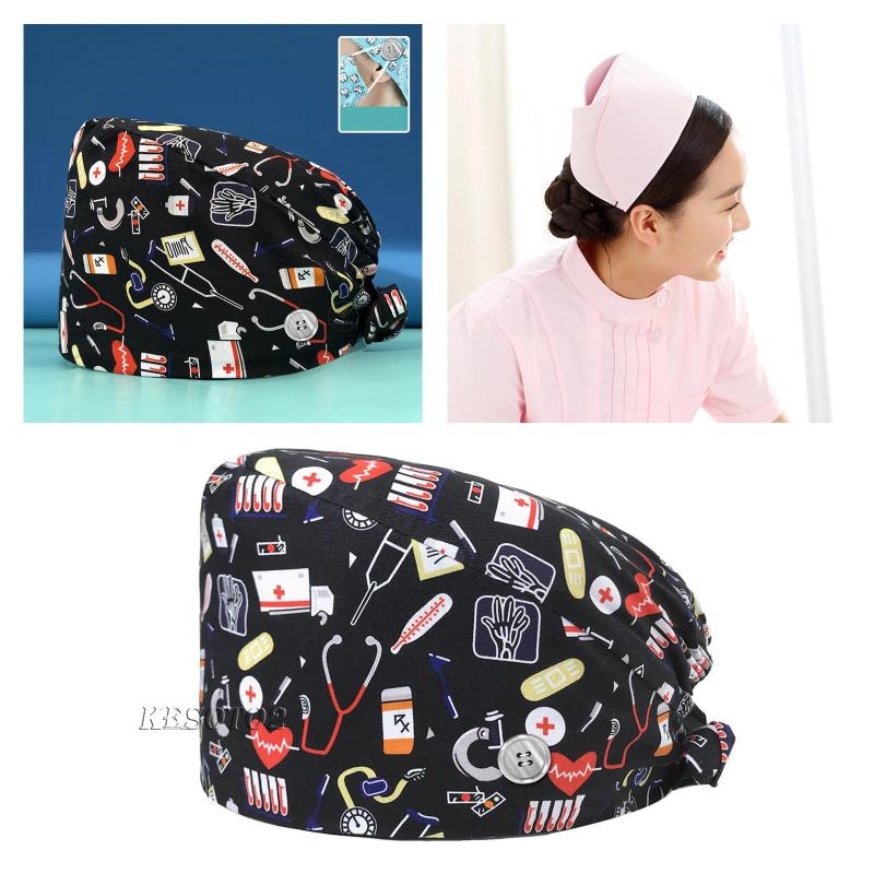 Mũ phẫu thuật in họa tiết cho tiệm spa