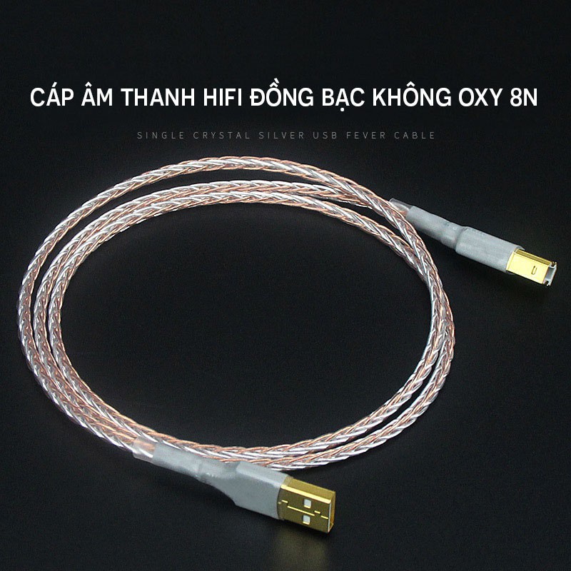 Cáp Âm Thanh HiFi Lõi Đồng Bạc Oxy 8N Dài 1,5m