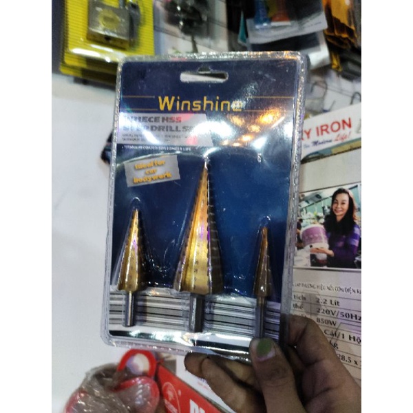 bộ 3 mũi khoan tháp,khoan sắt đa năng