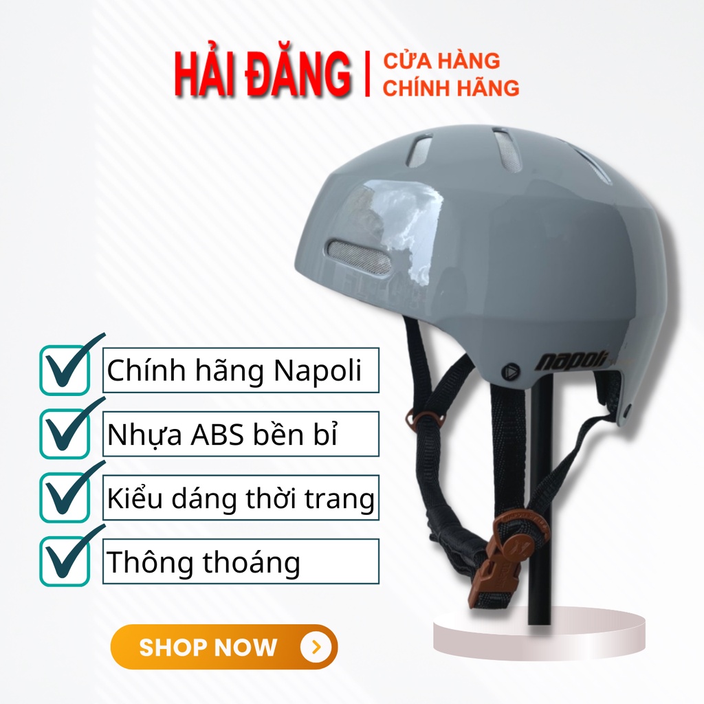 Mũ bảo hiểm nữa đầu thể thao Napoli mẫu mới (vòng đầu 54-57cm) - Bảo hành 12 tháng