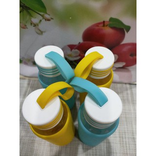Bình thủy tinh 300ml bọc silicon có dây xách