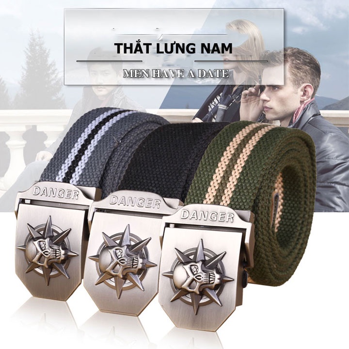 Thắt Lưng Nam Vải Dù Đầu Khóa Hợp Kim Thép Không Ghỉ Cao Cấp, Dây Vải Dù Bền Rẻ Sang Trọng Thể Thao