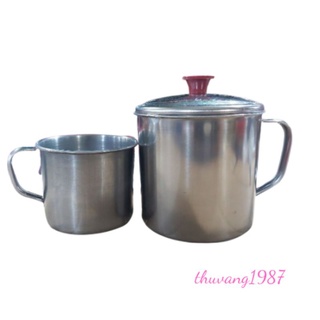 Ly uống nước inox có tay cầm