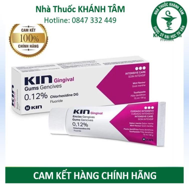 Kem đánh răng KIN Gingival 75ml - Chlorhexidine - Hỗ trợ điều trị và ngăn ngừa viêm nướu _Khánh Tâm ! !