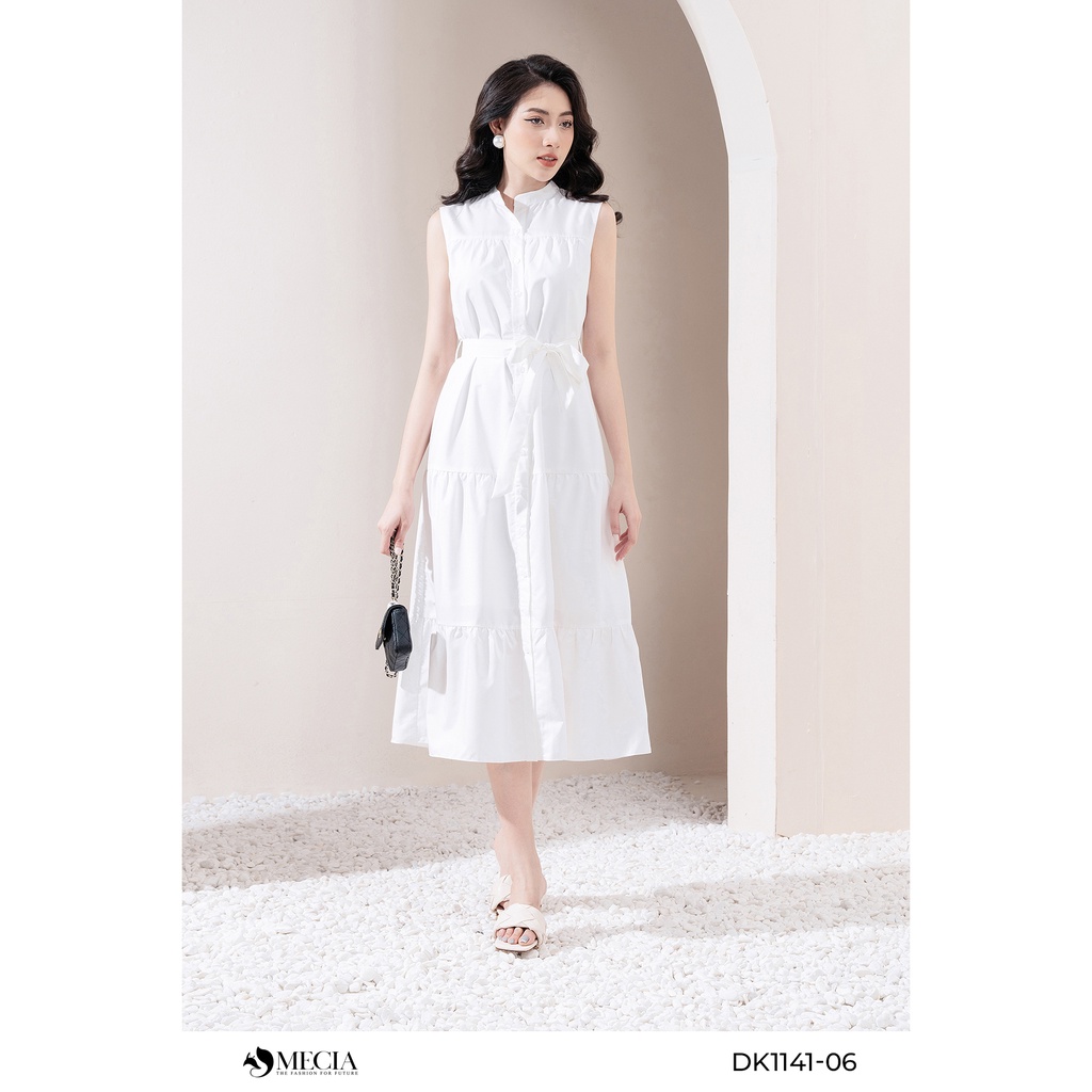 Đầm Maxi xòe tầng MECIA thắt nơ eo cổ trụ DK1141