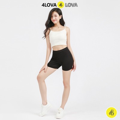 Quần legging đùi 4LOVA nữ thun cạp cao biker lửng ngố đồ mặc nhà dáng ôm bó lưng thun bigsize tậpgym