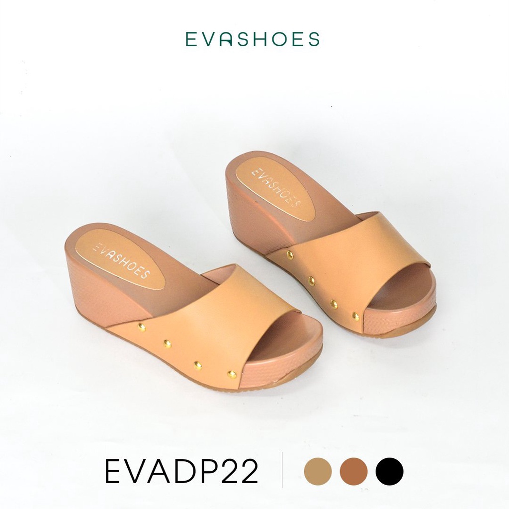 Dép Nữ Đế Xuồng 7cm Quai Ngang Evashoes - EVADP27