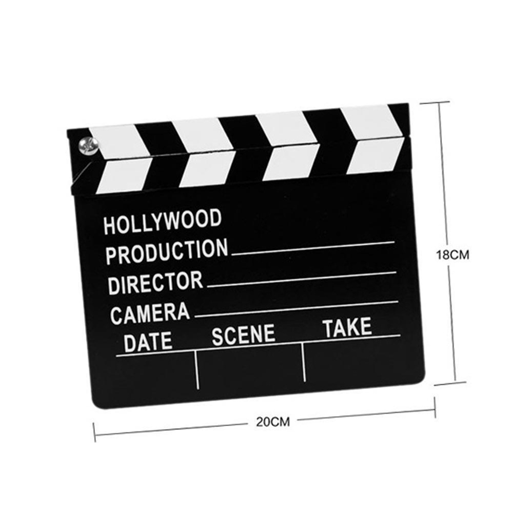 WMES1 Vide Film Cut Scene Movie Clapperboard Wooden Prop Clapper Tool Board/Multicolor