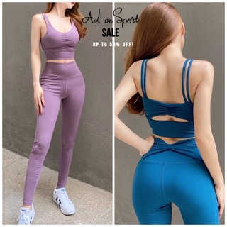 Bộ Đồ Tập Gym Yoga Nữ, Set Đồ Tập Thể Thao Sẵn Mút Thắt Nơ Thun Lạnh Cao Cấp Co Dãn 4 Chiều