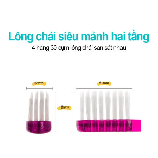Bàn Chải Đánh Răng Siêu Mảnh Hai Tầng Wedent Rectangle Head ToothBrush Double Slim Bristle Gomimall (Màu ngẫu nhiên)