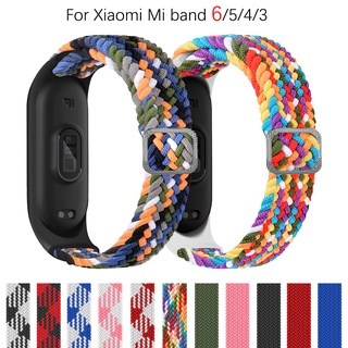 Dây Đeo Vải Nylon Bện Đàn Hồi Dễ Điều Chỉnh Cho Xiaomi Mi Band 6 5 Nfc Miband 4 3