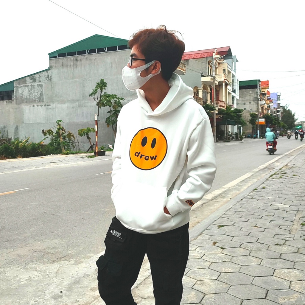Hoodie drew, Áo hoddie form rộng unisex nam nữ nỉ bông dài tay chất liệu cotton trend thu 2021 | BigBuy360 - bigbuy360.vn