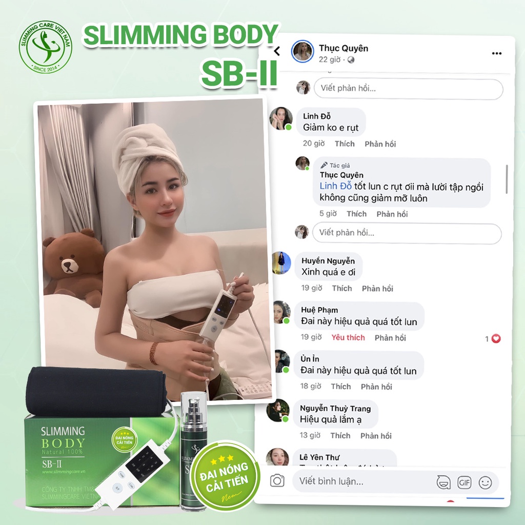 Bộ Ủ Nóng Tan Mỡ Slimming Body 2, Đai Nịt Quấn Nóng Thải Mỡ Thừa, Thon Gọn Eo SB-II Lấy Lại Vóc Dáng Đai Nóng Cải Tiến