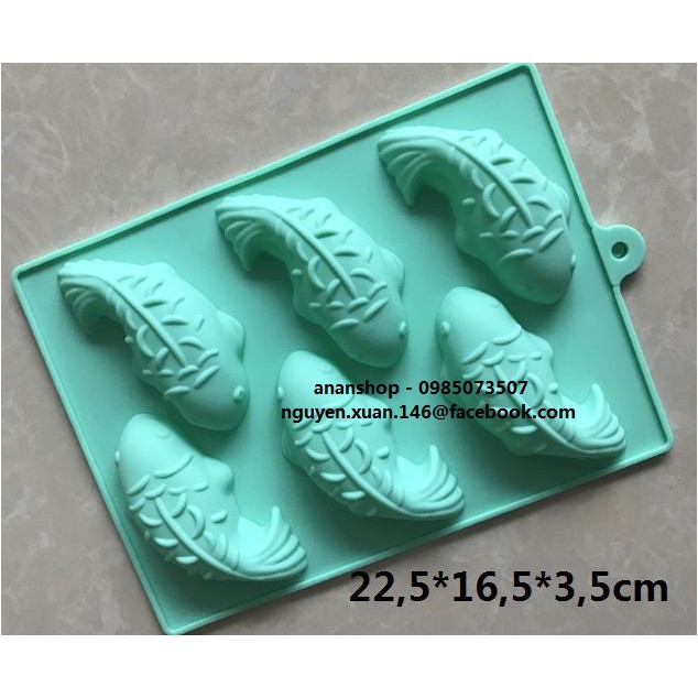 Khuôn silicon 6 cá koi