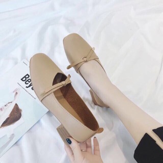 Giày búp bê da thật 3cm