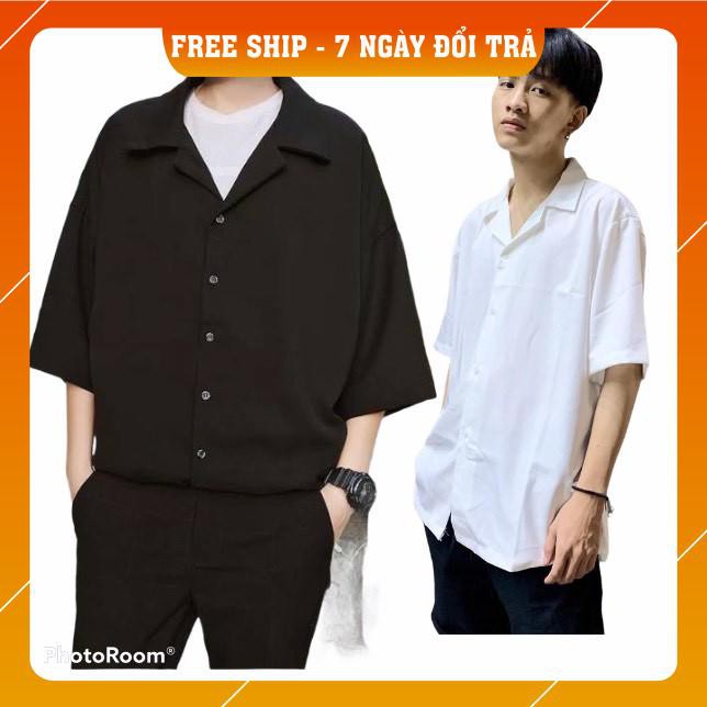 áo sơ mi form rộng tay lỡ nam nữ hàn quốc unisex | BigBuy360 - bigbuy360.vn