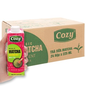 [ Freeship ] Thùng 24 hộp Trà sữa cozy đào / matcha / trà thảo mộc thanh nhiệt ( 24 hộp x 225ml )