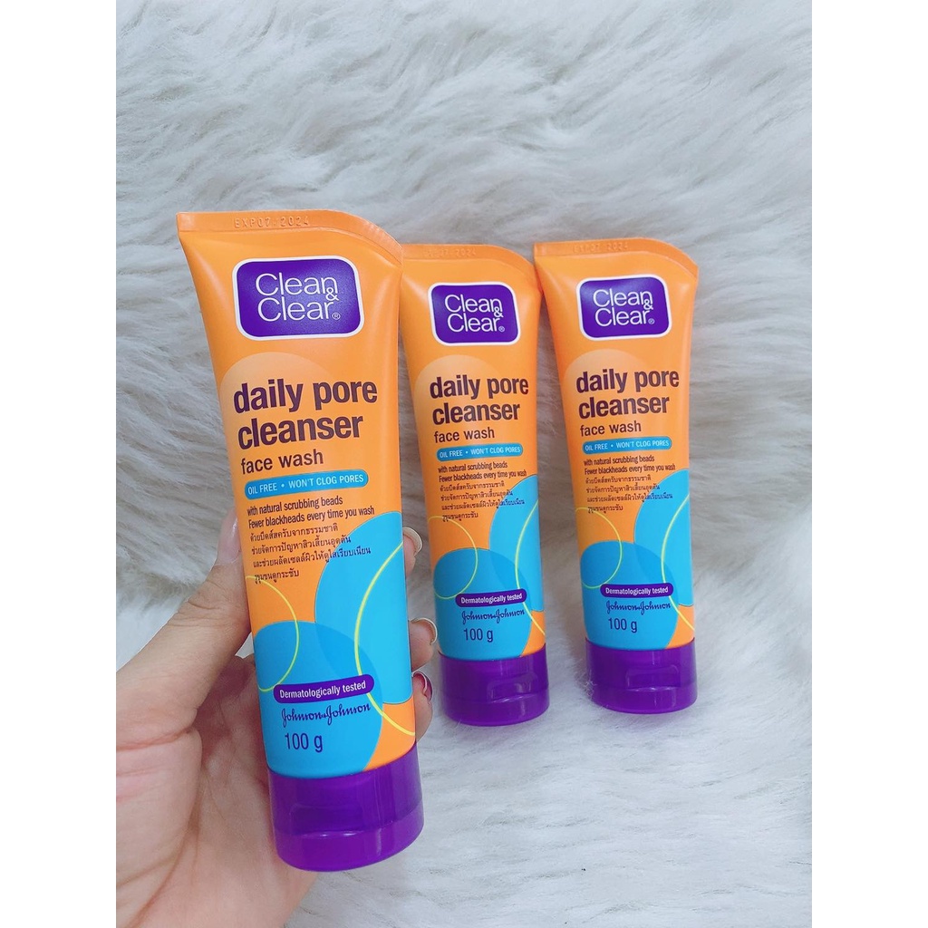 [CLEAN &amp; CLEAR] Sữa rửa mặt sạch nhờn và ngừa mụn đầu đen Clean &amp; Clear 100g Có hạt