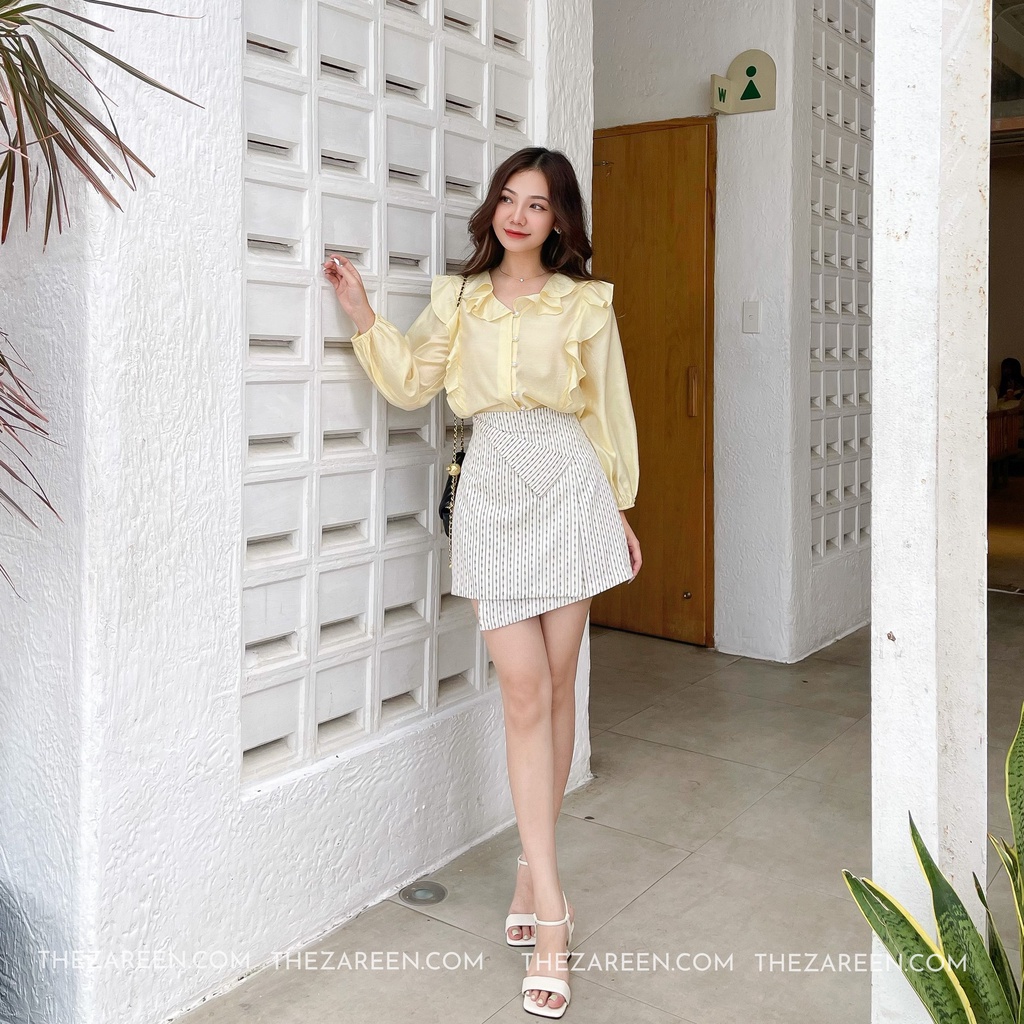 ÁO SƠ MI CỔ BÈO ZAREEN SOM60 VÀNG