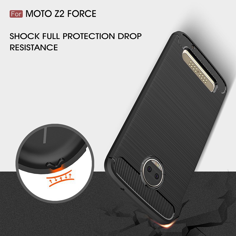 Ốp điện thoại silicon Motorola Moto Z2 Force thiết kế phủ sợi carbon cao cấp