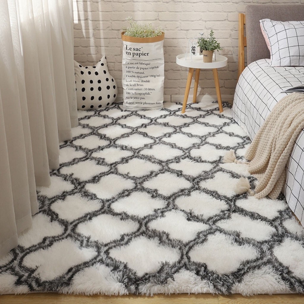 Thảm lông loang trải sàn cao cấp lông tốt 4,5 cm  kích thước 1,2x1,6 m
