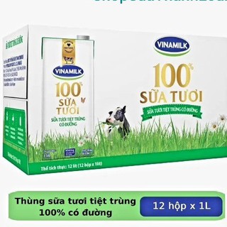 THÙNG 12 HỘP SỮA TƯƠI TIỆT TRÙNG VINAMILK 100% 1L