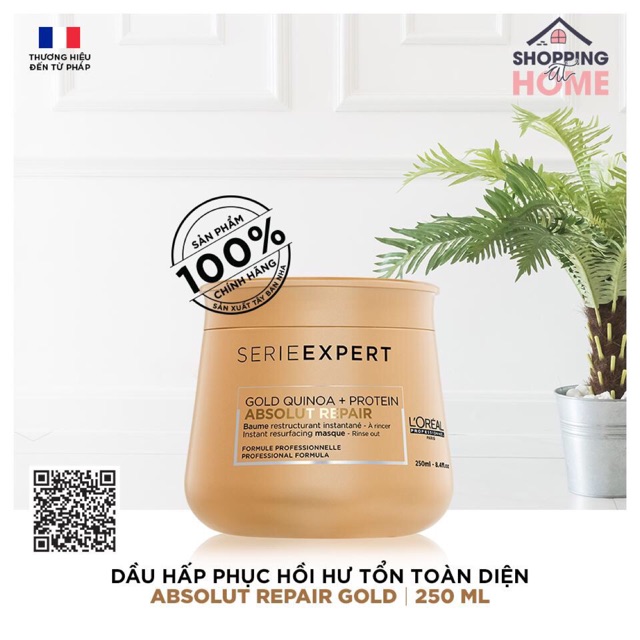 Dầu hấp phục hồi hư tổn toàn diện Loreal Absolut Repair Gold 250ml
