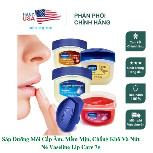 Dưỡng Môi Vaseline Rosy Lips Therapy 7g (HỒNG )- Mỹ (hủ)