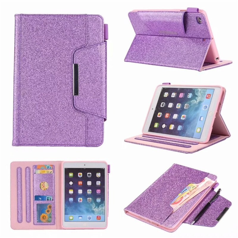 Ốp Máy Tính Bảng Da Lấp Lánh Tự Động Thức Ngủ Cho Ipad 9.7 Pro 10.2 Inch Mini Air 1 2 3 4 5 10.9