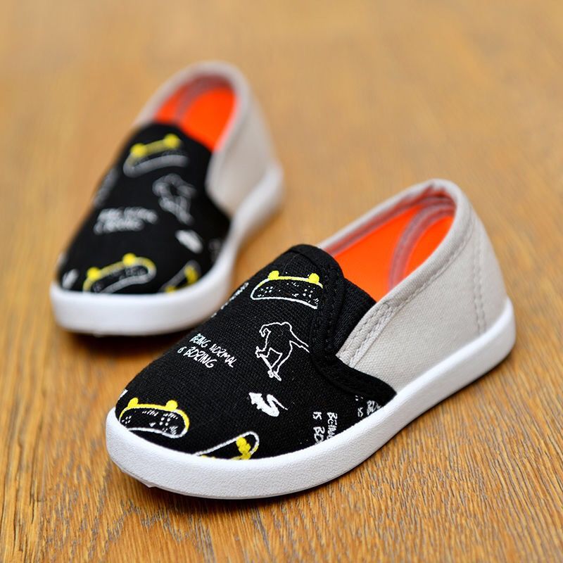 Giày Lười Vải Canvas Thiết Kế Xinh Xắn Đáng Yêu Cho Bé