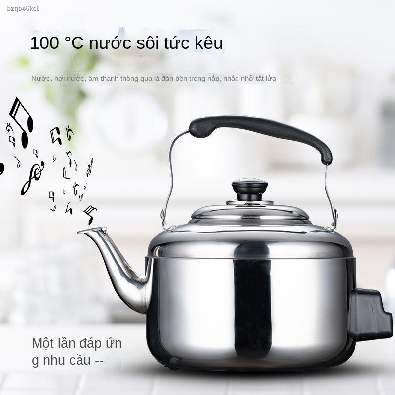 Ấm siêu tốc inox 304 công suất lớn chống cháy khô đun nước gia đình có còi trà điện 4L-10 lít