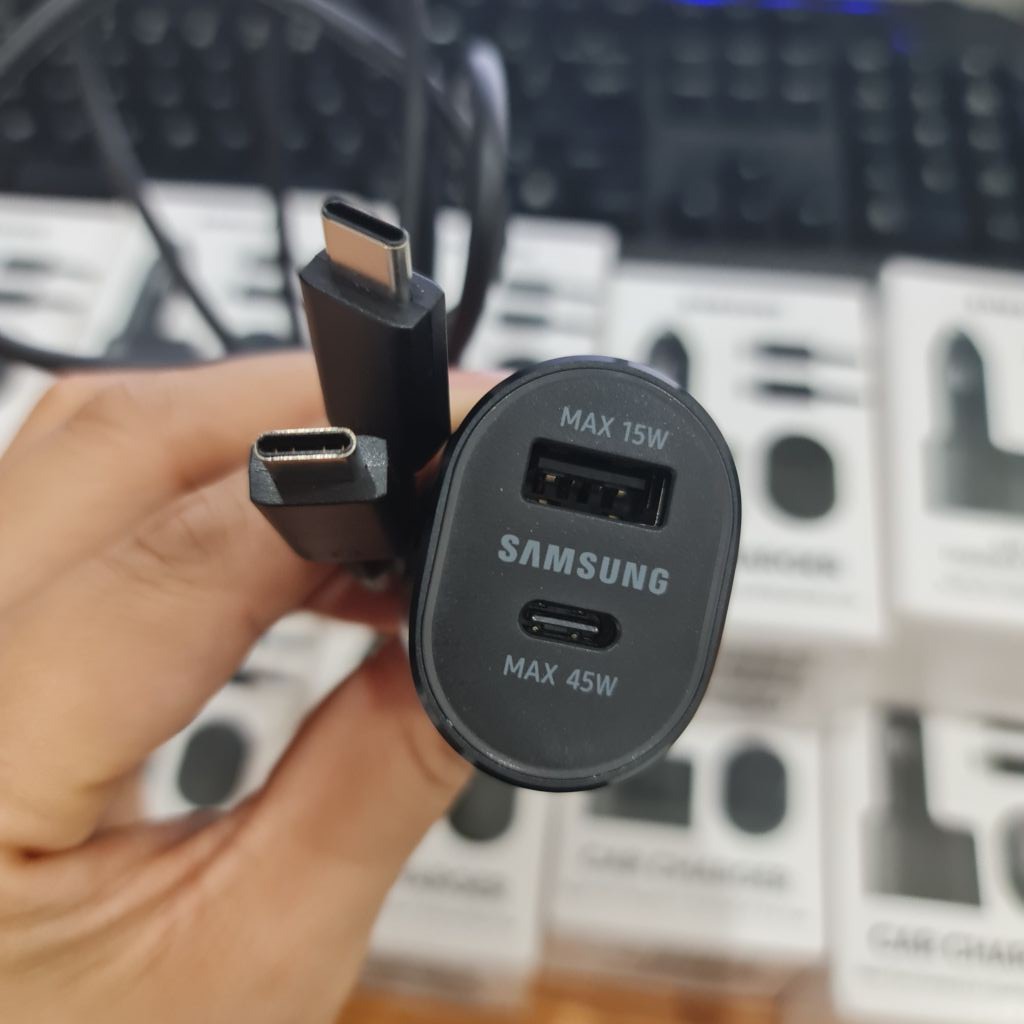 [CHÍNH HÃNG] Tẩu Sạc Siêu Nhanh Ô Tô, 2 Cổng Sạc Samsung Car Charger 60W ( 45W + 15W )