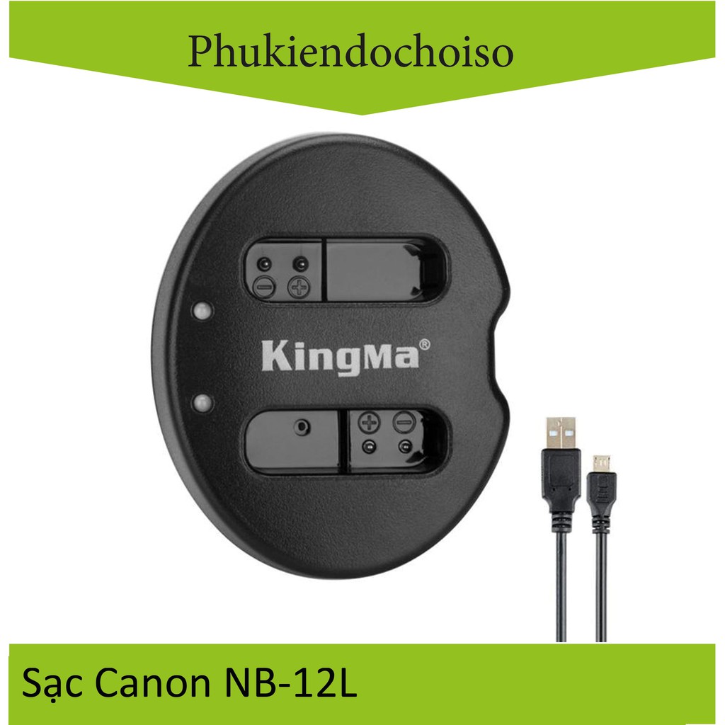 Bộ 1 pin 1 sạc Kingma cho Canon NB-12L + Hộp đựng Pin, Thẻ nhớ