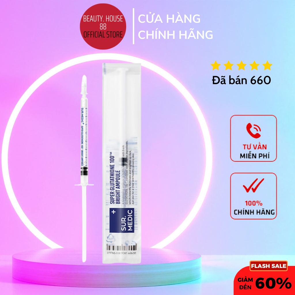Tinh Chất Truyền Trắng Sur.Medic Super Glutathione 100 Bright Ampoule Sur Medic - Lẻ