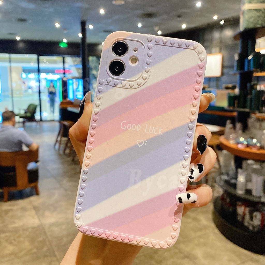 Ốp điện thoại tpu cầu vồng in Good Luck thích hợp cho Iphone 13 Pro Max 12 11 6 6s 7 8 Plus Xr Xs