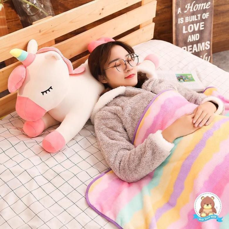 Gấu bông gối ôm ngựa kỳ lân ngựa pony vải co dãn 4 chiều hàng cao cấp | nhiều size 💠SoBu - Gấu Bông💠