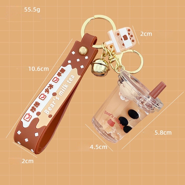 Móc Khóa Hình Ly Trà Sữa Hoạt Hình Dễ Thương