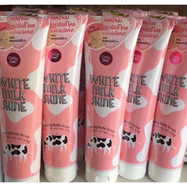 TẨY TẾ BÀO CHẾT TOÀN THÂN SỮA BÒ CATHY DOLL WHITE MILK SHINE PEELING BODY SCRUB - 320ML