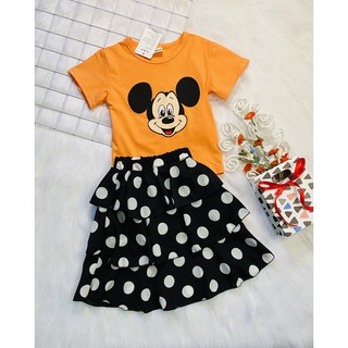 sét bộ bé gái size 14-24kg mickey chấm bi