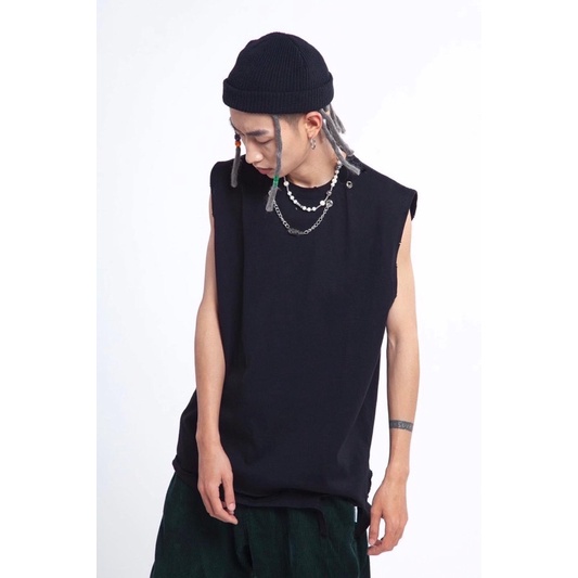 Áo thun tanktop phối xích Unisex ( kèm chain xích)