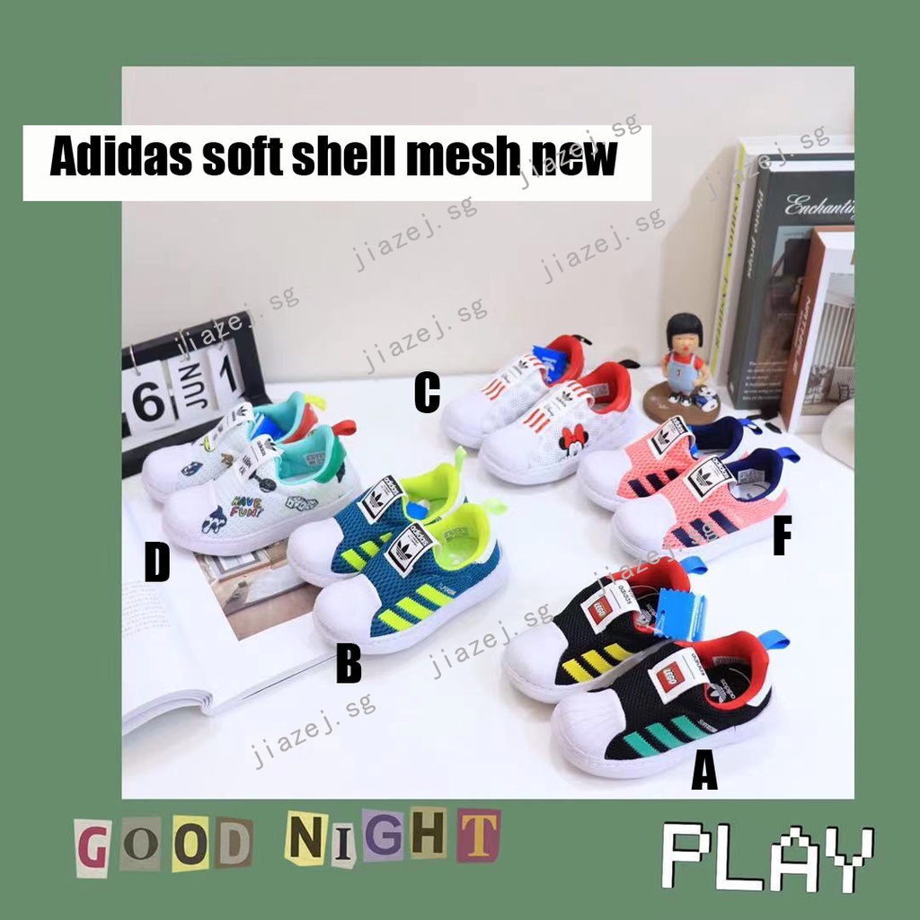 ADIDAS 69*hàng Có Sẵn*Giày Thể Thao Lưới Mềm Thoáng Khí Phong Cách Đơn Giản Cho Bé Trai Và Bé Gái