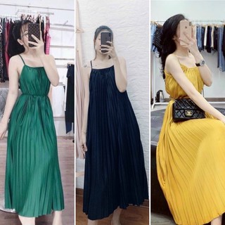 Váy maxi dập ly 2 dây cực hot