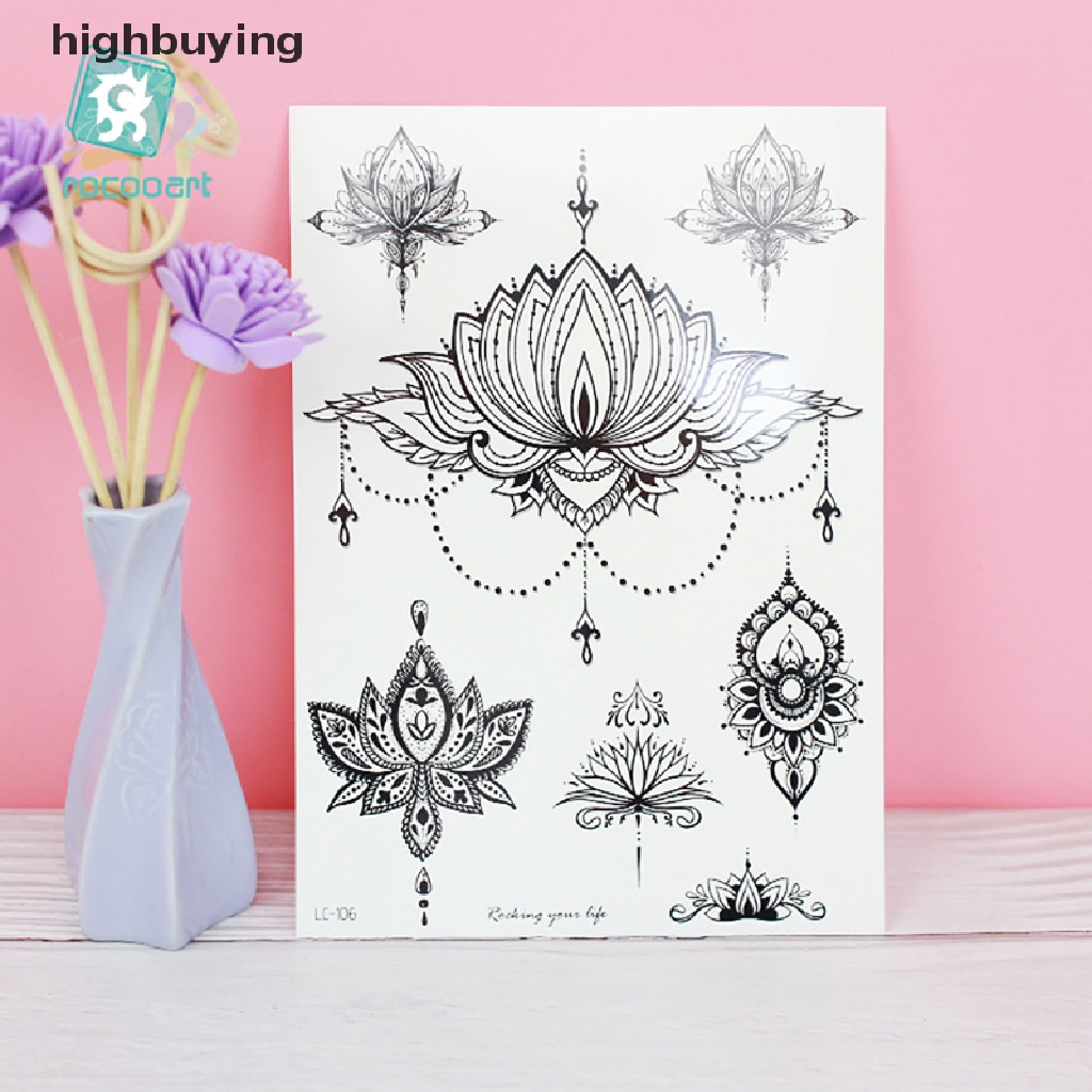 Hình Xăm Dán Tạm Thời Chống Nước Hình Hoa Độc Đáo