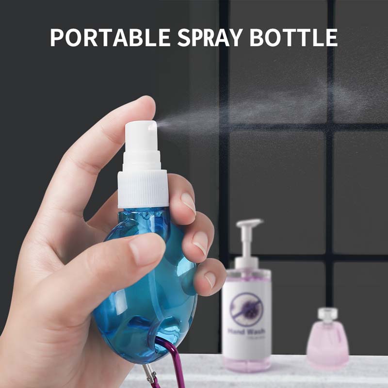 Chai xịt chiết nước rửa tay trong suốt 50ml kèm móc treo tiện dụng