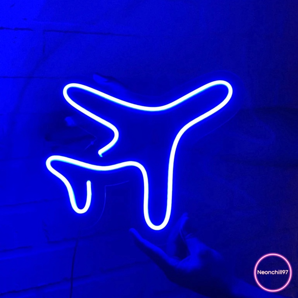 Đèn led Neon Hình Máy Bay, Neonchill97, 25x30cm, Đèn led neon trang trí