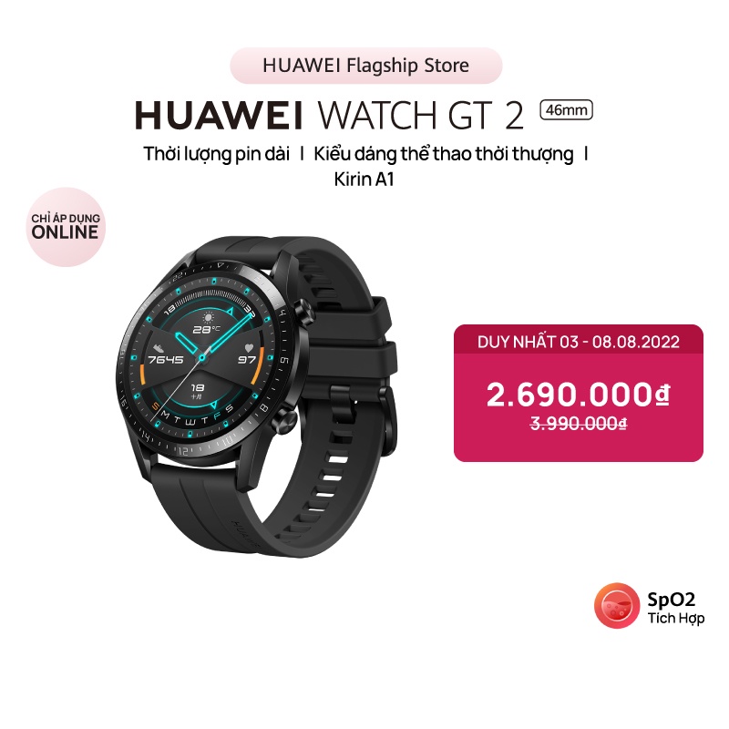 Đồng hồ Huawei Watch GT2 Kirin A1 | Thời lượng pin dài | Kiểu dáng thể thao thời thượng