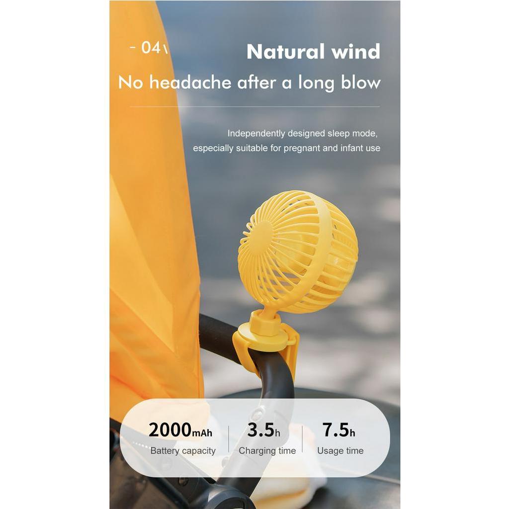 Quạt Sạc usb Cầm Tay / Vòng Đeo Tay / Xe Đẩy Em Bé Có Thể Điều Chỉnh