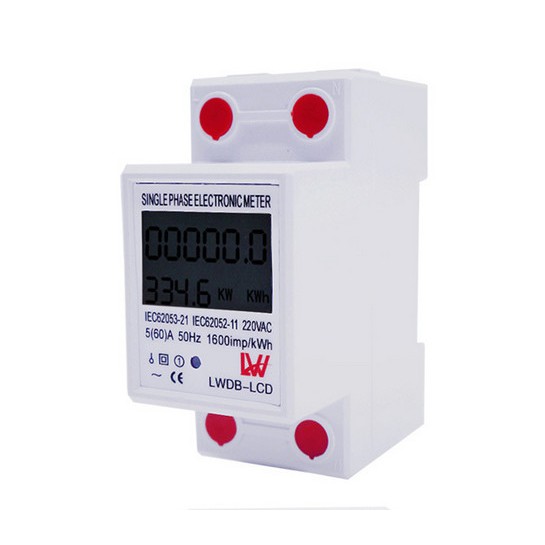 Công tơ điện tử 1P 60A LW đo điện tiêu thụ Kwh độ chính xác cao màn hình LCD hiển thị rõ
