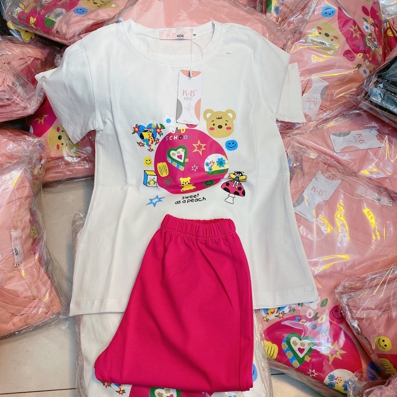 Bộ cotton quần leging mẹ và bé