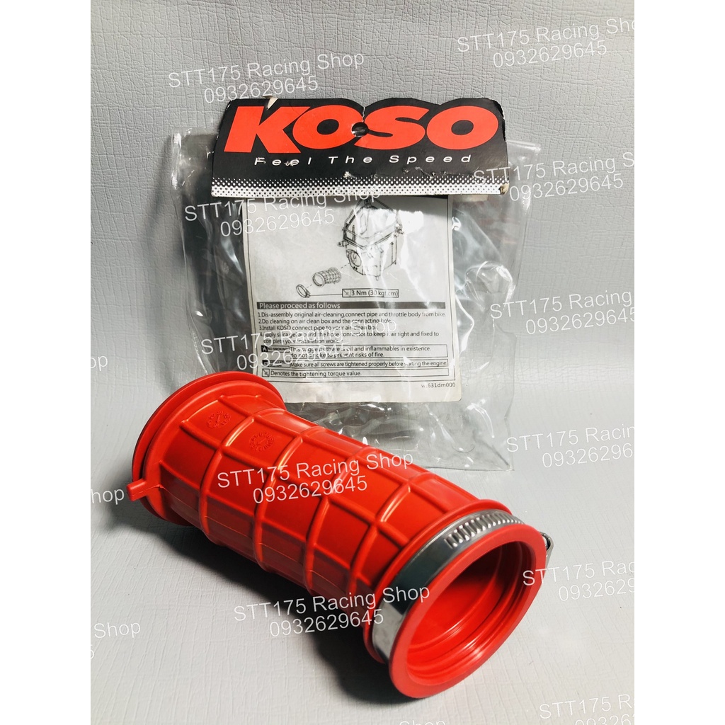 Co gió Koso Winner 150 ( dùng cho các xe Winner lên họng xăng lớn ) ( Phi trong co gió là 46mm )